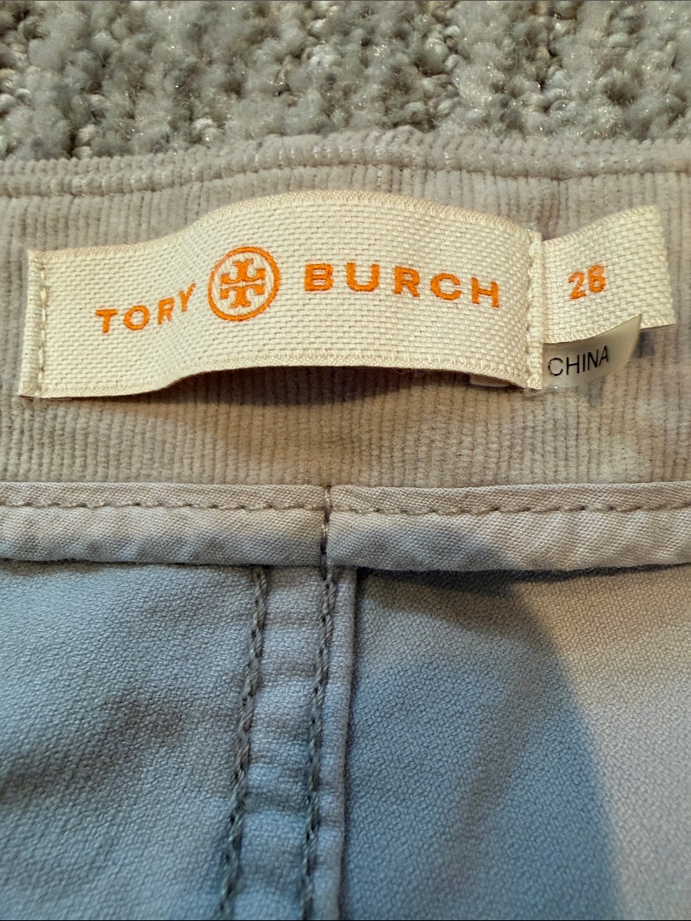 Tory Burch skinny leg flat front corduroy - Picture 3 of 5